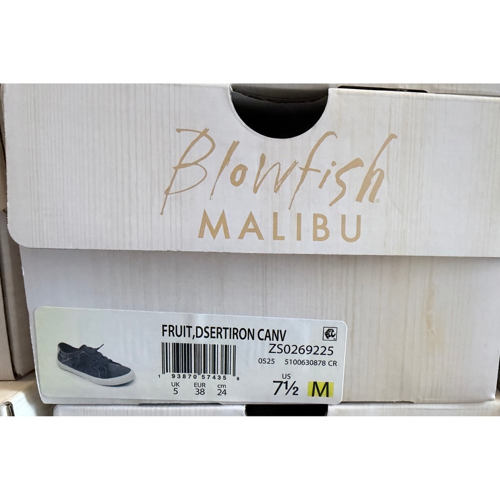 Blowfish Malibu Fruit Women Sz 7.5 Desert Iron Canvas Gray Vegan Slip On Sneaker - Picture 3 of 12